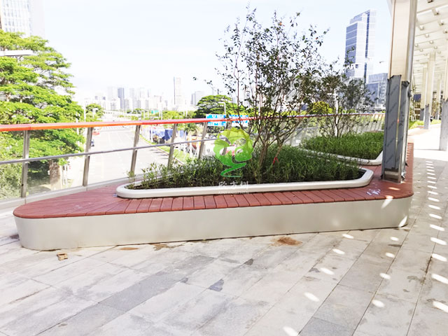 不銹鋼花池坐凳美化深圳前?？缃止珗@G9天橋城市戶外景觀